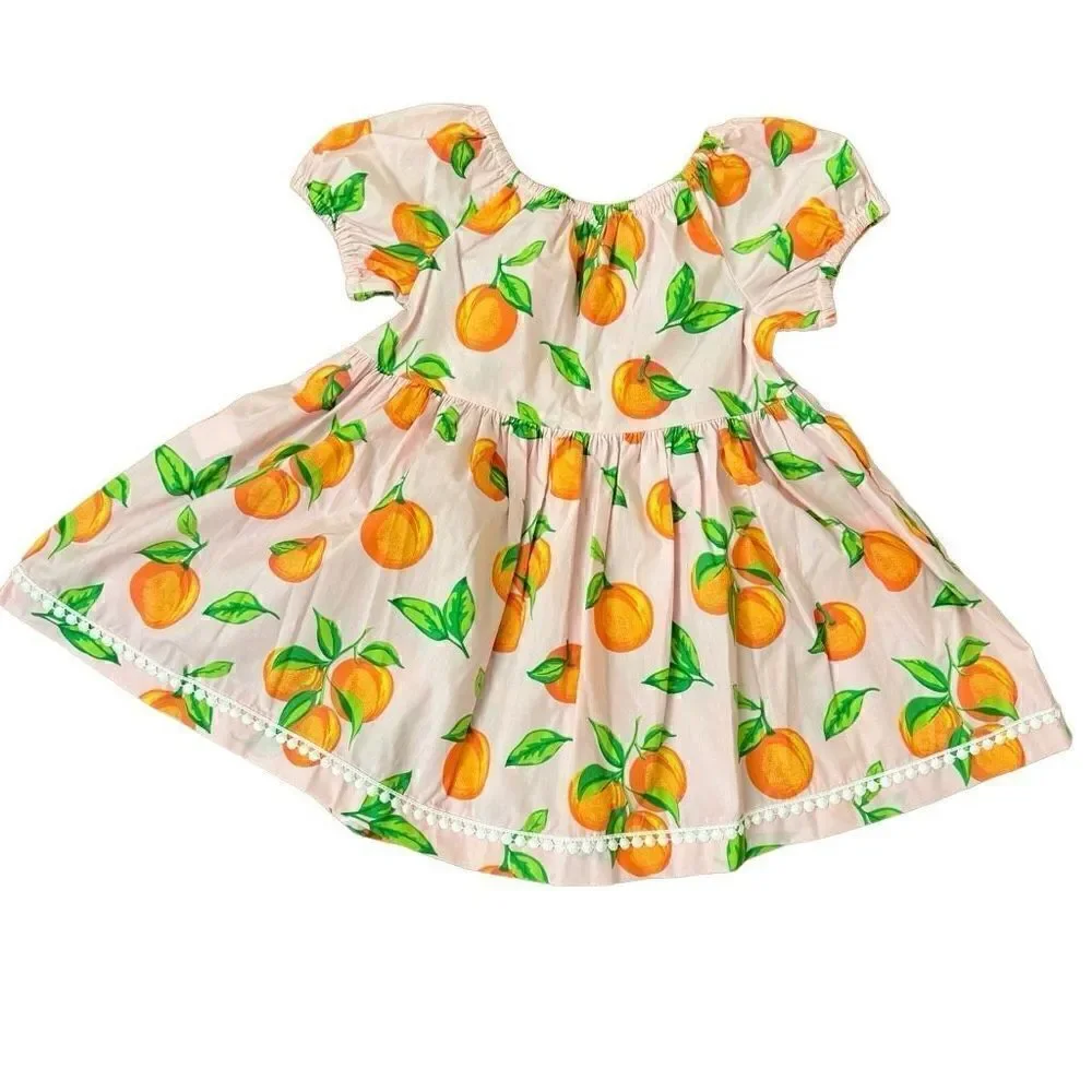 Eleanor Rose Pixie Top Pink Orange Fruit & Brailey Shorts Orange NEW Size 7-8